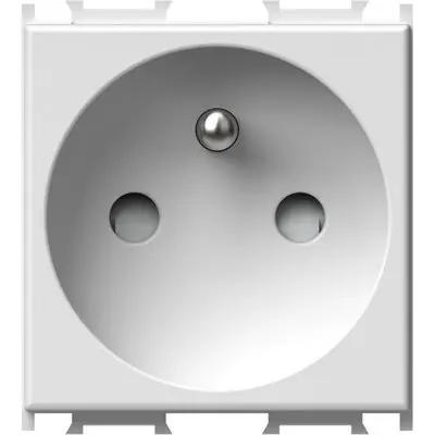 Modul Priza st. francez 1P 16A ST IP20 alb, Set 10 buc, TEM Modul TEM-VM40PW-P