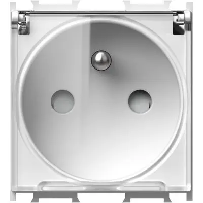 Modul Priza st. francez cu cap. 1P 16A ST IP20 Alb, TEM Modul TEM-VM41PT-U