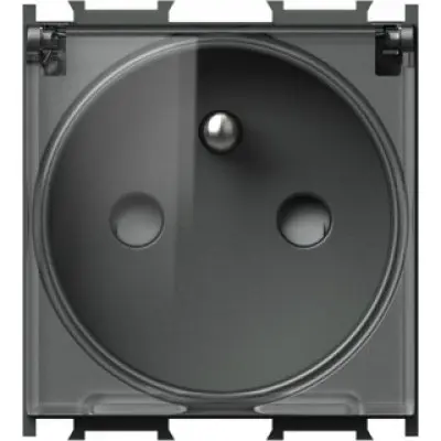 Modul Priza st. francez KS+capac 2P+E 16A 250V~ 2M antracit, TEM Modul TEM-VM41AT-U