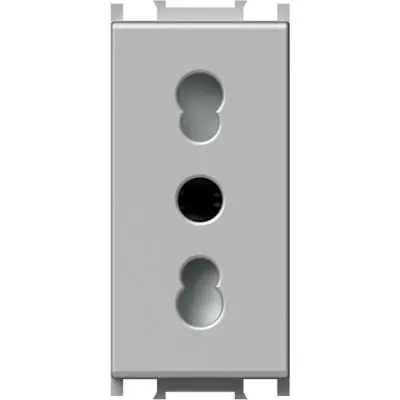 Modul Priza st. italian 1M 16A ST IP20 argint, TEM Modul TEM-VM30ES-B