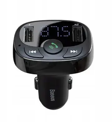 Modulator FM Baseus CCTM-01, 2 x USB, 3.4A, slot card SD, bluetooth (Negru)