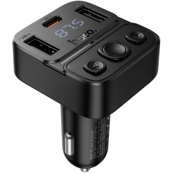 Modulator FM Bluetooth HOCO E87, 2 x USB-A - 1 x USB-C