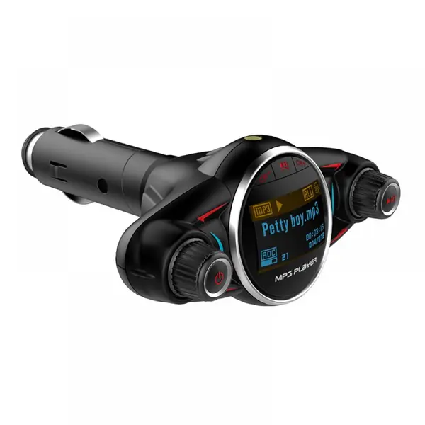 Modulator Fm, ecran mare color LCD 1.3 inch, Hands-free, Bluetooth 5.0 + EDR, USB Mp3 Player, Aux, microfon incorporat