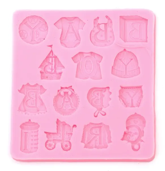 Mold de silicon (formă) Em Art - Baby boy Baby girl, 103 x 109 x 7 mm