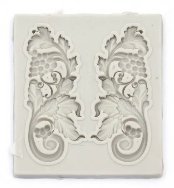 Mold de silicon (formă) Em Art -Ornamente cu viță de vie, 70 x 77 x 5 mm