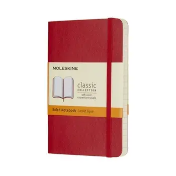 Moleskine Scarlet Red Pocket Ruled Notebook Soft, Paperback/***