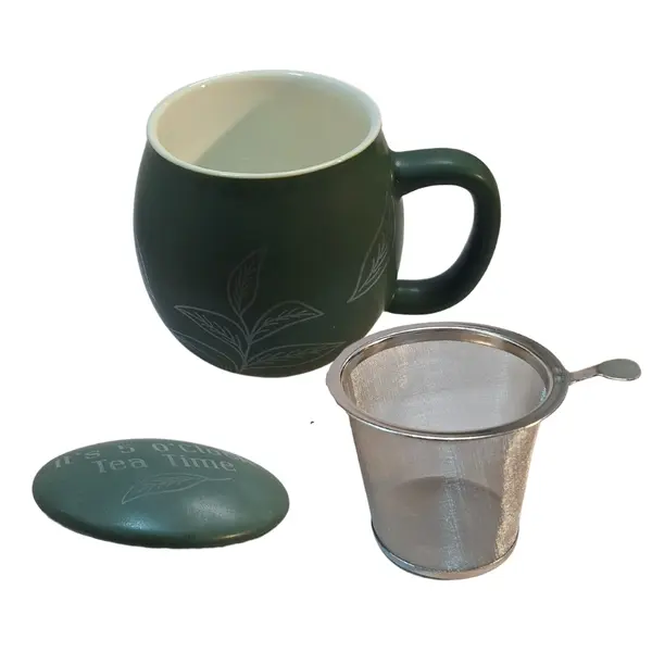 Moment Verde, Cană din ceramică cu infuzor, 350 ml