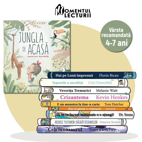 Momentul Lecturii 10 cărți ilustrate pentru 4-7 ani. Pachetul 2. Jungla