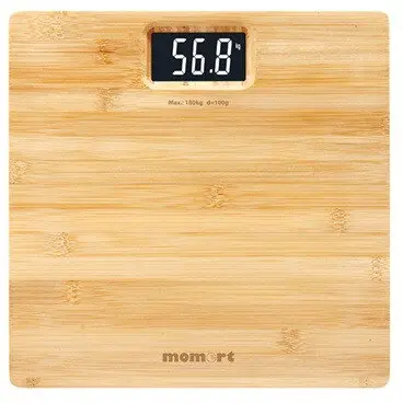 Momert Cantar Mormet din Bambus, limita de masura: 180 kg, display LCD cu contrast