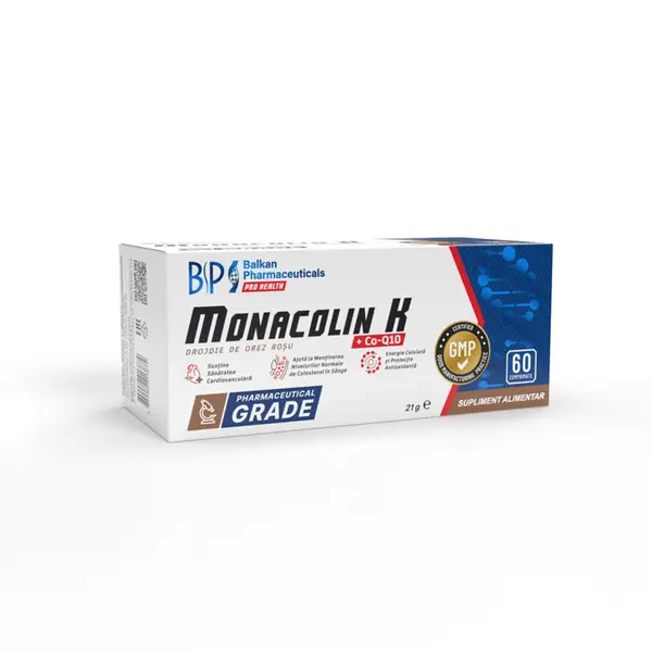 Monakolin K, Supliment pentru Controlul Colesterolului, 60 Comp