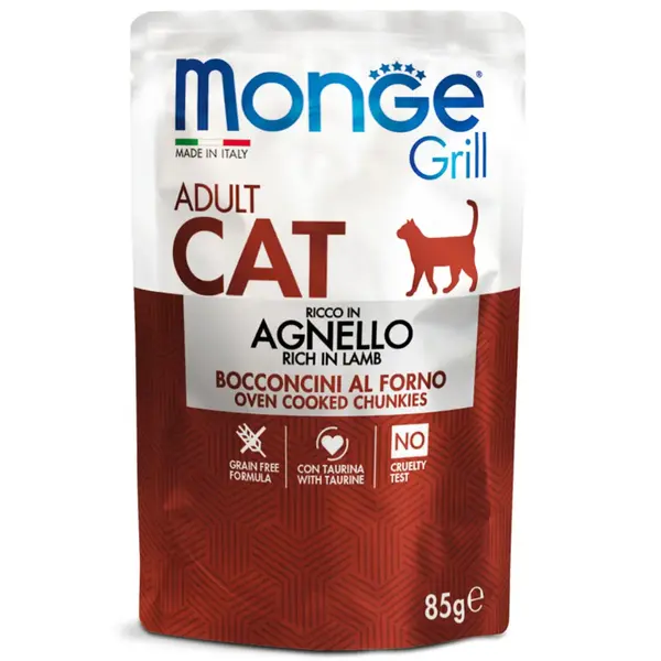 MONGE Grill, Miel, plic hrană umedă fără cereale pisici, (în aspic), 85g