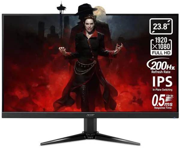 Monitor de gaming Acer - Nitro QG241YX1bmiipx, 23.8'', 200Hz, 0.5ms, FreeSync