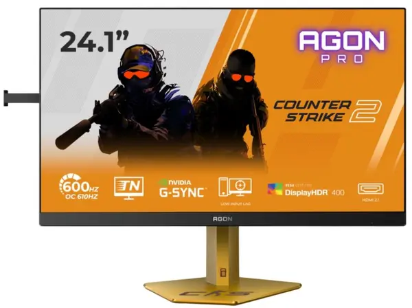 Monitor de gaming AOC - Agon Pro CS24A, 24.1'', 600Hz, 0.5ms, FreeSync, auriu