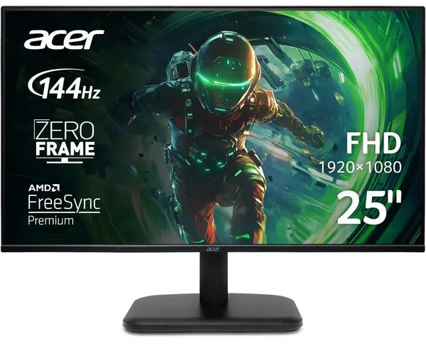 Monitor gaming Acer - EK1 EK251QP6BI, 24.5'', FHD, IPS, 144Hz, 1ms