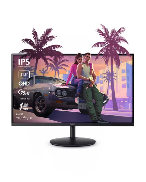 Monitor gaming Acer - SH322QUAbmiphux, 31.5", QHD, 75Hz, 1ms, IPS, FreeSync, negru