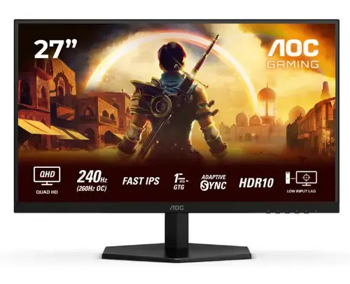 Monitor Gaming Fast IPS LED AOC 27inch Q27G42ZE, QHD (2560 x 1440), HDMI, DisplayPort, 260 Hz, 1 ms (Negru)