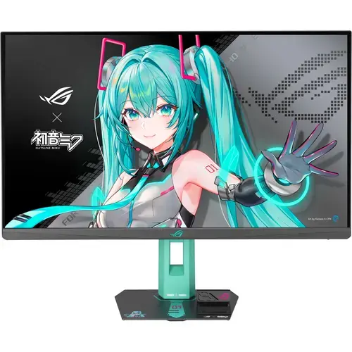 Monitor Gaming Fast IPS LED ASUS 27inch ROG Strix XG27ACMEG-G Hatsune Miku Edition, QHD (2560 x 1440), HDMI, DisplayPort, Pivot, 260 Hz, 0.3 ms (Negru)