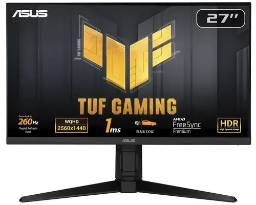 Monitor Gaming Fast IPS LED Asus 27inch VG27AQML1A, QHD (2560x1440), HDMI, DisplayPort, Boxe, Pivot, 260 Hz, 1 ms (Negru)