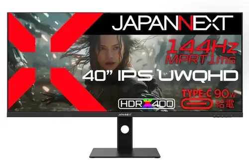 Monitor Gaming IPS LED JAPANNEXT 40inch JN-IPS401UWQHD144, UWQHD (3440 x 1140), HDMI, DisplayPort, Boxe, 144 Hz, 1 ms (Negru)