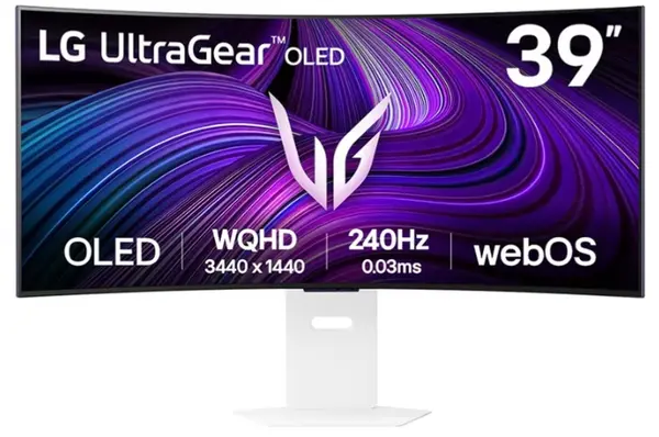 Monitor gaming LG - OLED UltraGear, 39GX90SA-W, 39'', 240Hz, 0.03ms, G-Sync, Curved, alb