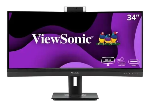 Monitor Gaming MVA LED ViewSonic 34inch VG3457CV, UWQHD (3440x1440), HDMI, DisplayPort, Ecran curbat, Boxe, 100 Hz, 5 ms (Negru)