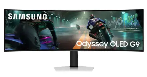 Monitor Gaming OLED Samsung 49inchLS49DG912SUXEN, DQHD (5120 x 1440), HDMI, DisplayPort, Ecran curbat, 144 Hz, 0.03 ms (Negru/Argintiu)