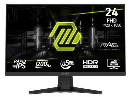 Monitor Gaming Rapid IPS LED MSI 23.8inch MAG 244F, Full HD (1920 x 1080), HDMI, DisplayPort, 200 Hz, 0.5 ms (Negru)