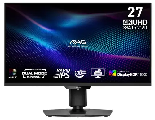 Monitor Gaming Rapid IPS LED MSI 27inch MAG 274UPDF E16M, UHD (3840 x 2160), HDMI, DisplayPort, Pivot, 320 Hz, 0.5 ms (Negru)