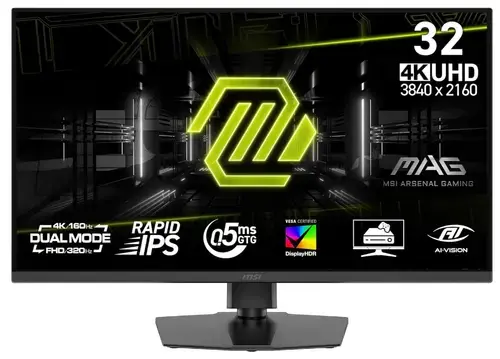 Monitor Gaming Rapid IPS LED MSI 31.5inch MAG 322URDF E16, UHD (3840 x 2160), HDMI, DisplayPort, 320 Hz, 0.5 ms (Negru)