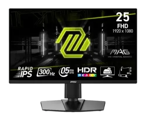 Monitor Gaming Rapid IPS LED MSI MAG 24.5inch 255PXF, Full HD (1920 x 1080), HDMI, DisplayPort, Boxe, Pivot, 300 Hz, 0.5 ms (Negru)