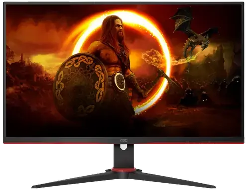 Monitor Gaming VA LED AOC 27inch Q27G2E, QHD (2560 x 1440), HDMI, DisplayPort, AMD FreeSync, 155 Hz, 1 ms (Negru/Rosu)