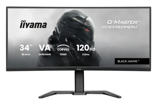 Monitor Gaming VA LED Iiyama 34inch GCB3482WQSU-B1, UWQHD (3440 x 1440), HDMI, DisplayPort, Ecran curbat, Boxe, 120 Hz, 0.6 ms (Negru)