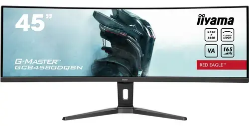 Monitor Gaming VA LED Iiyama 45inch GCB4580DQSN-B1, DQHD (5120 x 1440), HDMI, DisplayPort, Boxe, Ecran curbat, 165 Hz, 0.8 ms (Negru)