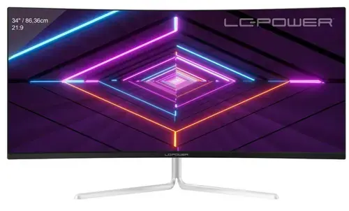 Monitor Gaming VA LED LC Power 34inch LC-M34-UWQHD-100-C-V3, UWQHD (3440 x 1440), HDMI, DisplayPort, AMD FreeSync, Ecran Curbat, 100 Hz, 6 ms (Alb/Argintiu)