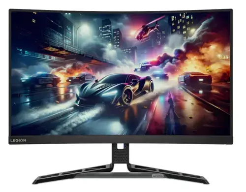 Monitor Gaming VA LED Lenovo Legion 27inch R27qc-30, WQHD (2560 x 1440), HDMI, DisplayPort, Ecran curbat, Boxe, Pivot, 180 Hz, 0.5 ms (Negru)
