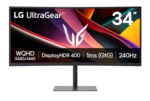 Monitor Gaming VA LED LG 34inch 34G630A-B, WQHD (3440 x 1440), HDMI, DisplayPort, Ecran curbat, Boxe, 240 Hz, 1 ms (Negru)