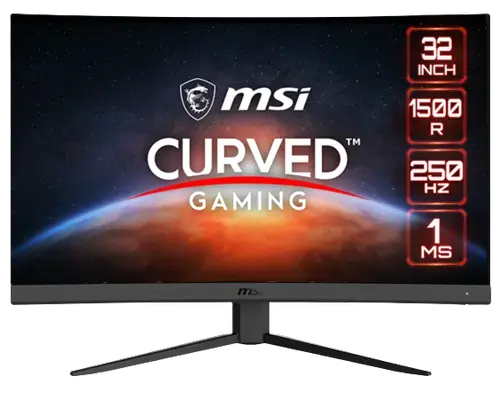 Monitor Gaming VA LED MSI 31.5inch G32C4X, Full HD (1920 x 1080), HDMI, DisplayPort, AMD FreeSync, Ecran Curbat, 250 Hz, 1 ms (Negru)