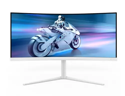 Monitor Gaming VA LED Philips 34inch 34M2C5501A/00, WQHD (3440 x 1440), HDMI, DisplayPort, Ecran curbat, Boxe, 180 Hz, 1 ms (Alb)