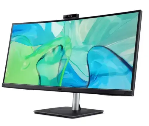 Monitor IPS LED Acer 34inch CB343CURDb, UWQHD (3440 x 1440), HDMI, DisplayPort, Ecran curbat, Boxe, Camera Web, 4 ms (Negru)