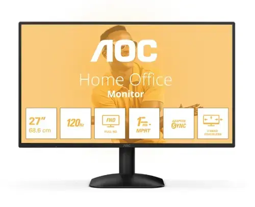 Monitor IPS LED AOC 27inch 27B31H, Full HD (1920 x 1080), VGA, HDMI, 120 Hz, 1 ms (Negru)