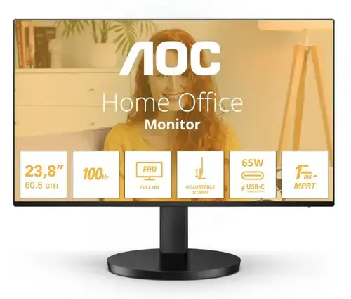 Monitor IPS LED AOC 27inch 27B3CF2, Full HD (1920 x 1080), HDMI, Boxe, 100 Hz, 1 ms (Negru)