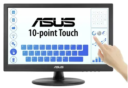 Monitor IPS LED ASUS 15.6inch VT169HE, Full HD (1920 x 1080), VGA, HDMI, Touchscreen (Negru)