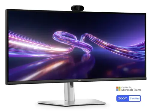 Monitor IPS LED Dell 34.1inch P3426WEV, UW-QHD (3440 x 1440), HDMI, DisplayPort, Ecran curbat, Camera Web, 100 Hz, 5 ms (Negru/Argintiu)