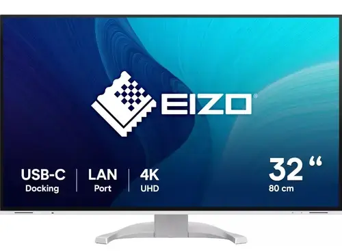 Monitor IPS LED EIZO 31.5inch EV3240X-WT, UHD (3840 x 2160), HDMI, DisplayPort, Boxe, Pivot (Alb)
