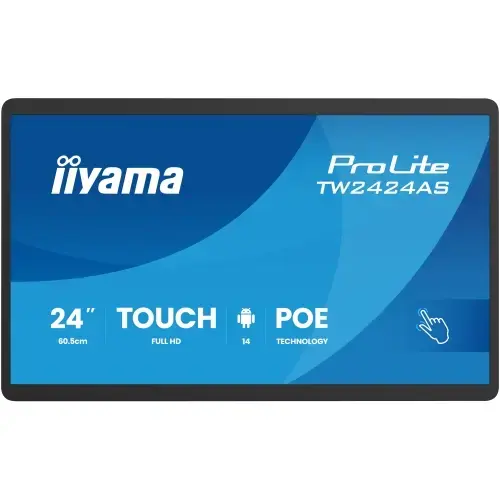 Monitor IPS LED Iiyama 23.8inch TW2424AS-B3P, Full HD (1920 x 1080), Touchscreen, USB-C, Boxe (Negru)
