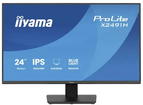 Monitor IPS LED iiyama 23.8inch X2491H-B1, Full HD (1920 x 1080), HDMI, DisplayPort, 120 Hz, 1 ms (Negru)