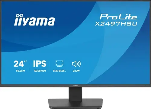 Monitor IPS LED Iiyama 23.8inch X2497HSU-B1, Full HD (1920 x 1080), HDMI, DisplayPort, Boxe, 120 Hz, 4 ms (Negru)