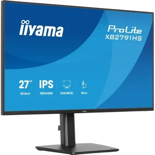 Monitor IPS LED Iiyama 27inch XB2791HS-B1, Full HD (1920 x 1080), HDMI, DisplayPort, Boxe, Pivot (Negru)