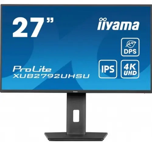 Monitor IPS LED Iiyama 27inch XUB2792UHSU-B6, UHD (3840 x 2160), HDMI, DisplayPort, Boxe, Pivot, 4 ms (Negru)
