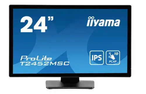 Monitor IPS LED iiyama ProLite 23.8inch T2452MSC-B1, Full HD(1920 x 1080), HDMI, DisplayPort, Boxe, Touchscreen (Negru)